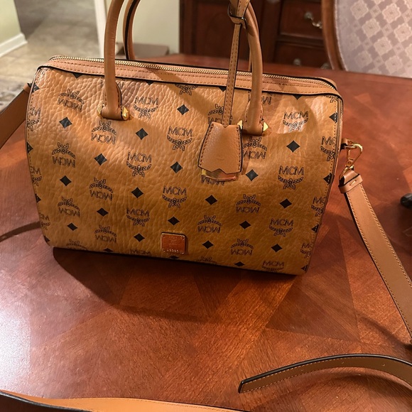 MCM Cognac Visetos Satchel Bag - Picture 2 of 8